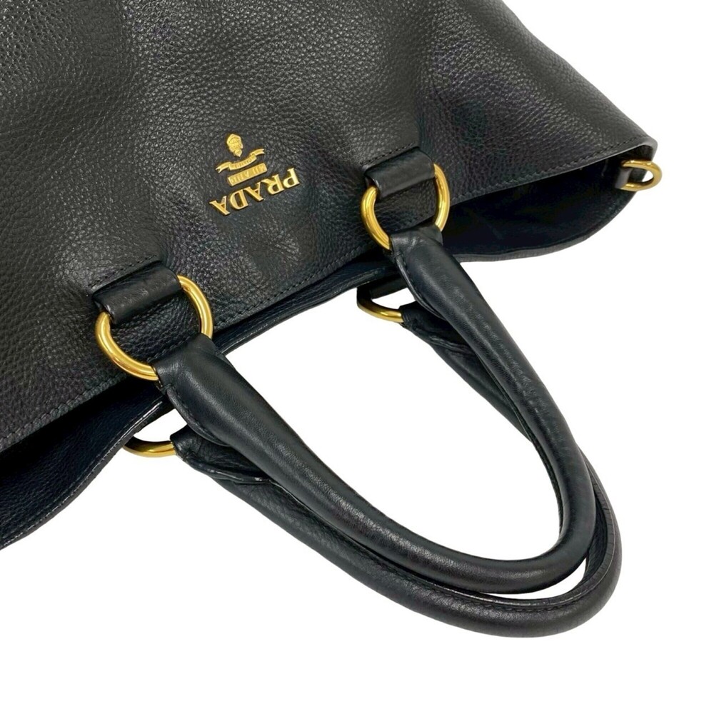 PRADA Black Leather Shoulder Bag - Picture 4 of 10